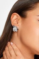 pendientes plateados de flores