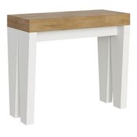 consola extensible 90x40300 cm spimbo mix tapa roble natural - patas fresno blanco