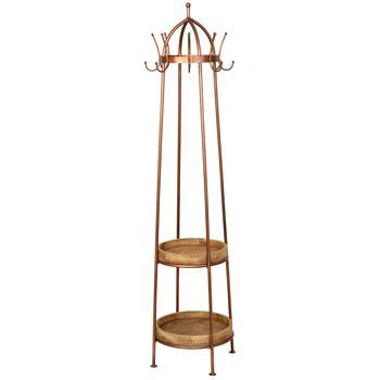 Perchero De Madera Marrón 50x50x186h Cm