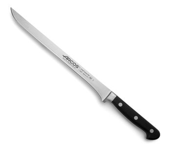 Cuchillo jamonero acero inoxidable forjado nitrum 250 mm mango negro