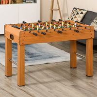 mesa de futbolin homcom mdf acero inoxidable 122x61x807cm madera