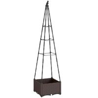 jardinera con enrejado 40x40x175 cm negro