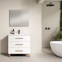 mueble fusta 60 cm 3c blanco mate pack mueble  lavabo
