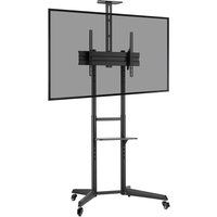 proper portable trolley tv stand with bracket - black black