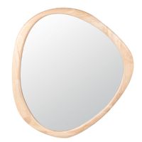 espejo organico de madera de caucho