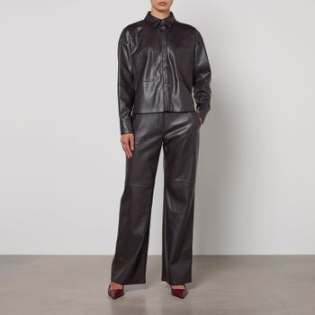 MAX&Co. Sand Jersey Faux Leather Jacket - L