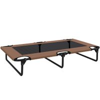 pawhut cama de perro elevada portatil cama para mascotas elevada con malla transpirable para perros grandes cafe