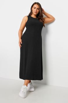 Yours Vestido Negro Sin Manga Con Vuelo, Mujer Curvy Y Tallas Grandes, Yours