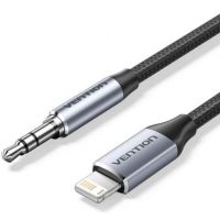 adaptador audio vention bmchf jack 35 lightning 1m dac hi-fi aluminio gris