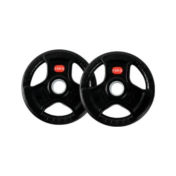 Ozio Fitness 2 Discos de Pesas 10 kg 30 mm de 3 agarres con Recubrimiento de Caucho Musculación