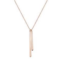 colgante oblongo de cadena de plata chapada en oro rosa