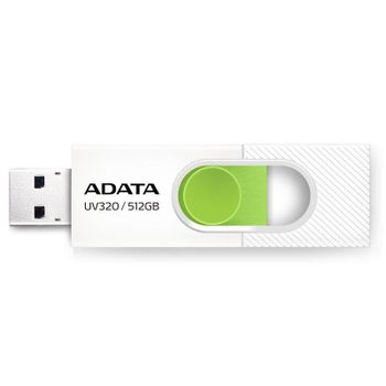 Unidad flash USB ADATA UV320 512 GB USB-A 3.2 Gen 1 deslizante verde blanco