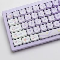 juego de 140 teclas mao-pbt teclas de purple rabbit dye sub para mac teclado mecanico mx switch teclas bonitas hi75