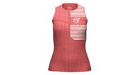 maillot compressport tri postural sin mangas para mujer coral red