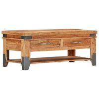 mesa de centro de madera maciza de acacia 110x52x45 cm vidaxl