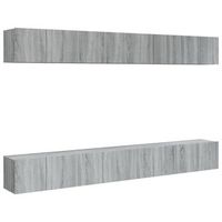 muebles tv  muebles de salon 8 uds madera contrachapada gris sonoma 60x30x30 cm cfw41036