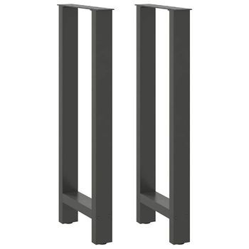 Patas De Mesa De Centro Acero Antracita 2 Uds | Patas Para Mesa 40x(100-101) Cm Cfw11633