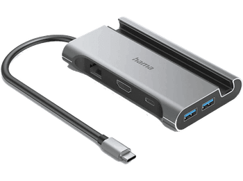 Hub - Hama 00200143, 7 puertos, 1 Gbit/s, Gris