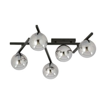 Plafón de techo 5 luces negro y gris con posición modificable