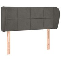 cabecero accesorio para dormir mueble de dormitorio con borde lateral 103 x 23 x 7888 cm tela de terciopelo gris oscuro tdl0205027