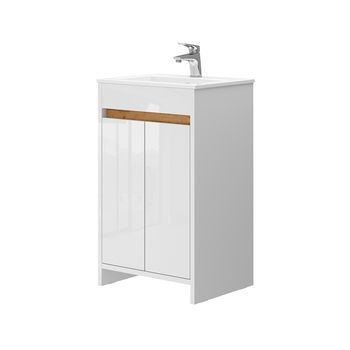 Conjunto De Muebles De Baño Lemgo 2 Partes, Con Lavabo Y 2 Puertas Batientes Vicco