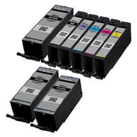 compatible multipack canon pgi-580cli-581 xxl 1 full set incl blue  2 extra black ink cartridges 8 pack