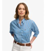 superdry para mujer w4010541a camisa poplin relaxed azul xxs casual algodon manga larga