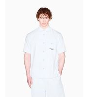 ax armani exchange para hombre xm002266af22638fb380 camisa de algodon blanco s casual manga corta