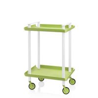carrito auxiliar leky armazon blanco 2 estantes multifuncional practico y decorativoaceroverde pistacho