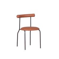 silla de comedor estilo industrial tapizada en polipiel 48x55x75cm - marron