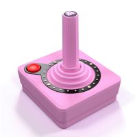 atari cx40 joystick inalambrico edicion pac-man rosa