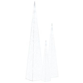 Cono De Luz Led Decorativo Acrílico Blanco Frío 60/90/120 Cm Vidaxl