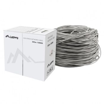 Lanberg Bobina Cable de Red RJ45 Cat.5E UTP Rigido CU 305m Gris
