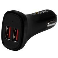startechcom cargador de coche usb de dos puertos - 24w  48a - negro