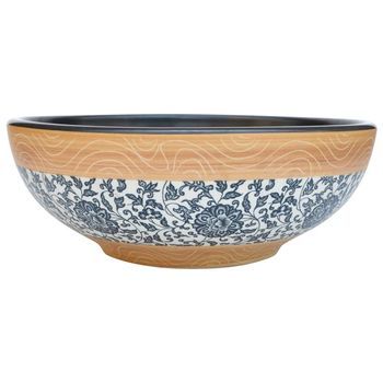 Lavabo De Baño Moderno | Lavabo Sobre Encimera Redondo Cerámica Multicolor Φ41x14 Cm