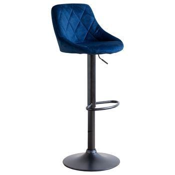 Taburete De Bar De Terciopelo Azul Robin