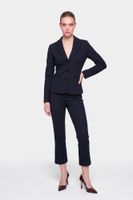 pantalon cropped flare de tejido elastico navy xs