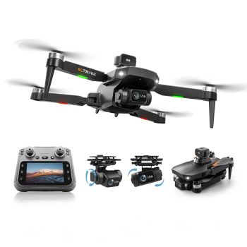 PJC RG708 MAX GPS 5G Repetidor Digital FPV con Controlador de Pantalla LCD de 4.5 pulgadas Cámara Dual 1080P HD Gimbal d