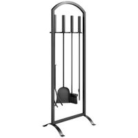 outsunny juego para chimenea de metal 6 piezas con bolsa negro   aosom espana