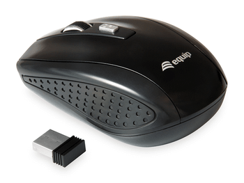 MOUSE EQUIP LIFE OPTICO WIRELESS 2.4Ghz 4 BOTONES COLOR NEGRO DPI 800/1200/1600