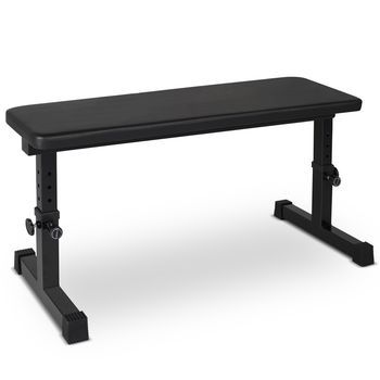 Banco De Musculación Plano - Fitness En Casa - Hierro - Negro (109x42.7x52.6cm)