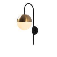 lampara de pared bastos-3051 blanco vintage negro metal vidrio 20x31x57 cm