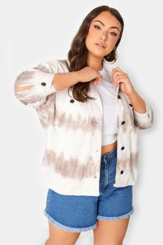 Cazadora Vaquera Blanca Tie Dye, Mujer Curvy Y Tallas Grandes, Yours