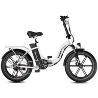 bicicleta electrica plegable 20 evercross tech ek6 - bateria extraible 48v 13ah - motor 250w - asiento ajustable - frenos de disco dobles blanco