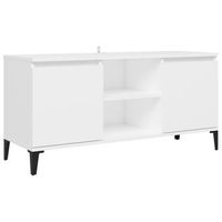 mueble tv - mesa de tv con patas de metal blanco 1035x35x50 cm