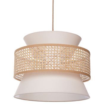 Lámpara De Techo De Poliéster Ratán Algodón Natural Beige167 Cm Luyano
