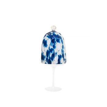 Campana sobre pie blanca y azul 15x15x32.5cm