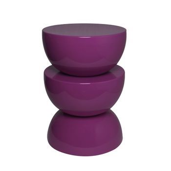 Mesa Auxiliar, Mesita Metal Efecto Glassy, Violeta