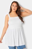 yours top de tirantes blanco busto fruncido mujer curvy y tallas grandes yours