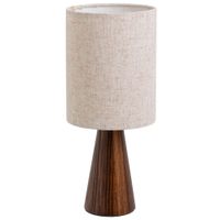 lampara de mesa de madera y lino de 37 cm